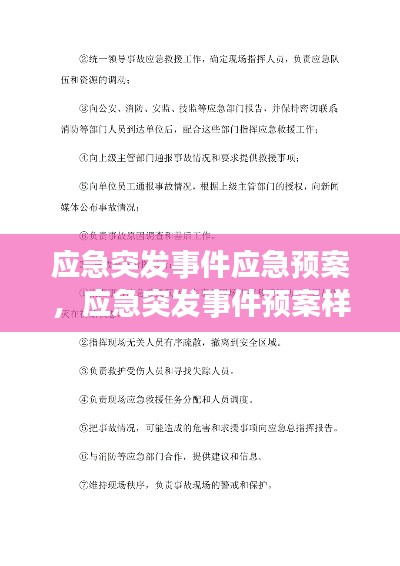 应急突发事件应急预案,应急突发事件预案样本