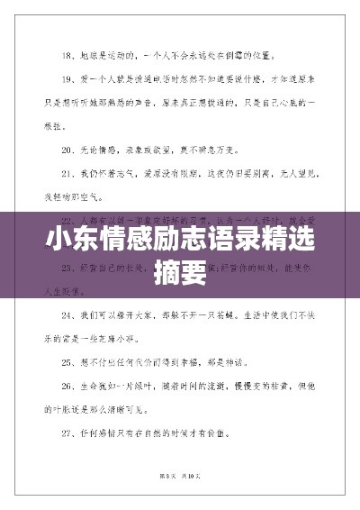 小东情感励志语录精选摘要